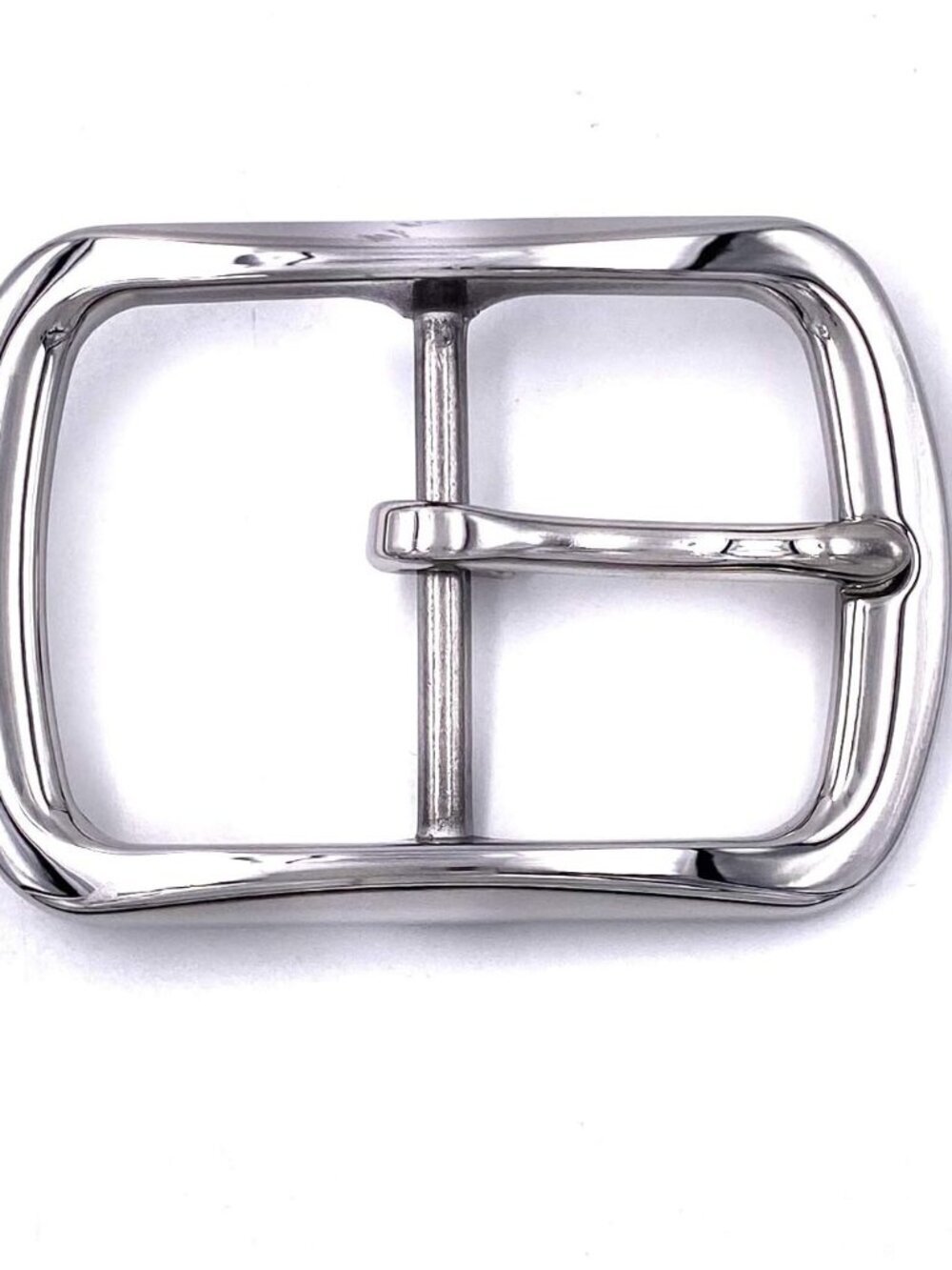 Men's Silver 2 1.5"(40mm) Heavy Duty Stainless Steel Single Prong Square Buckle